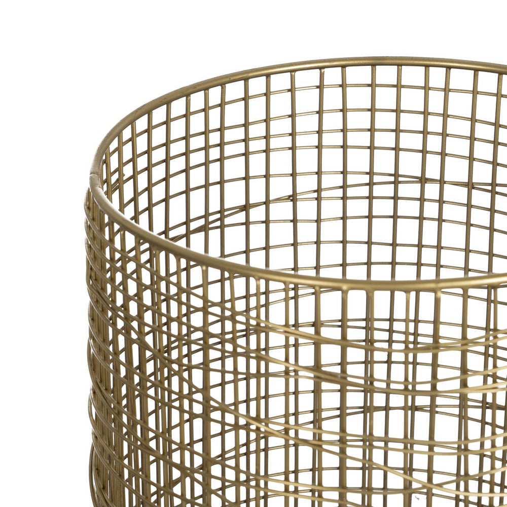 GOLD IRON DECORATIVE VASE 21 X 21 X 40 CM