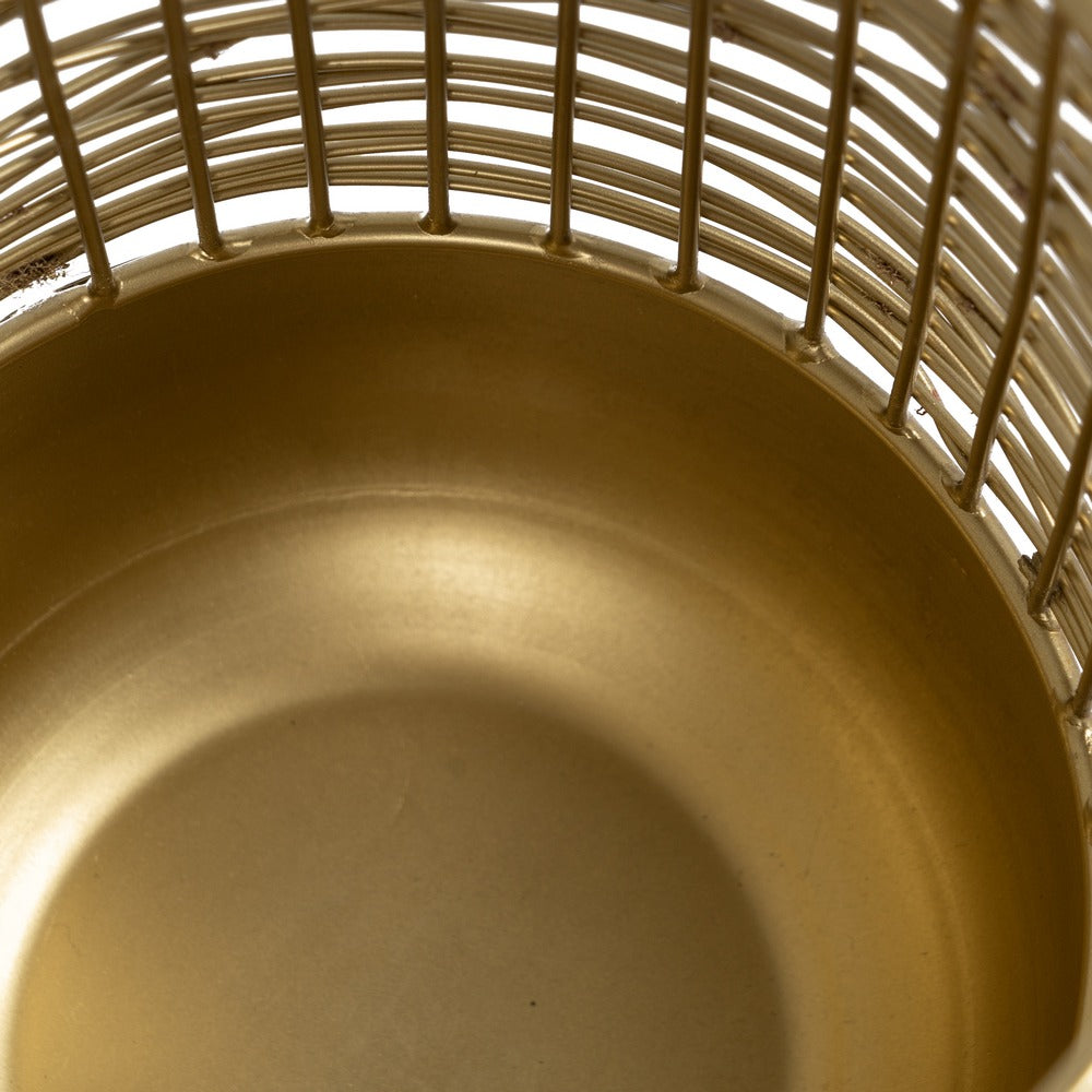 GOLD IRON DECORATIVE VASE 21 X 21 X 40 CM