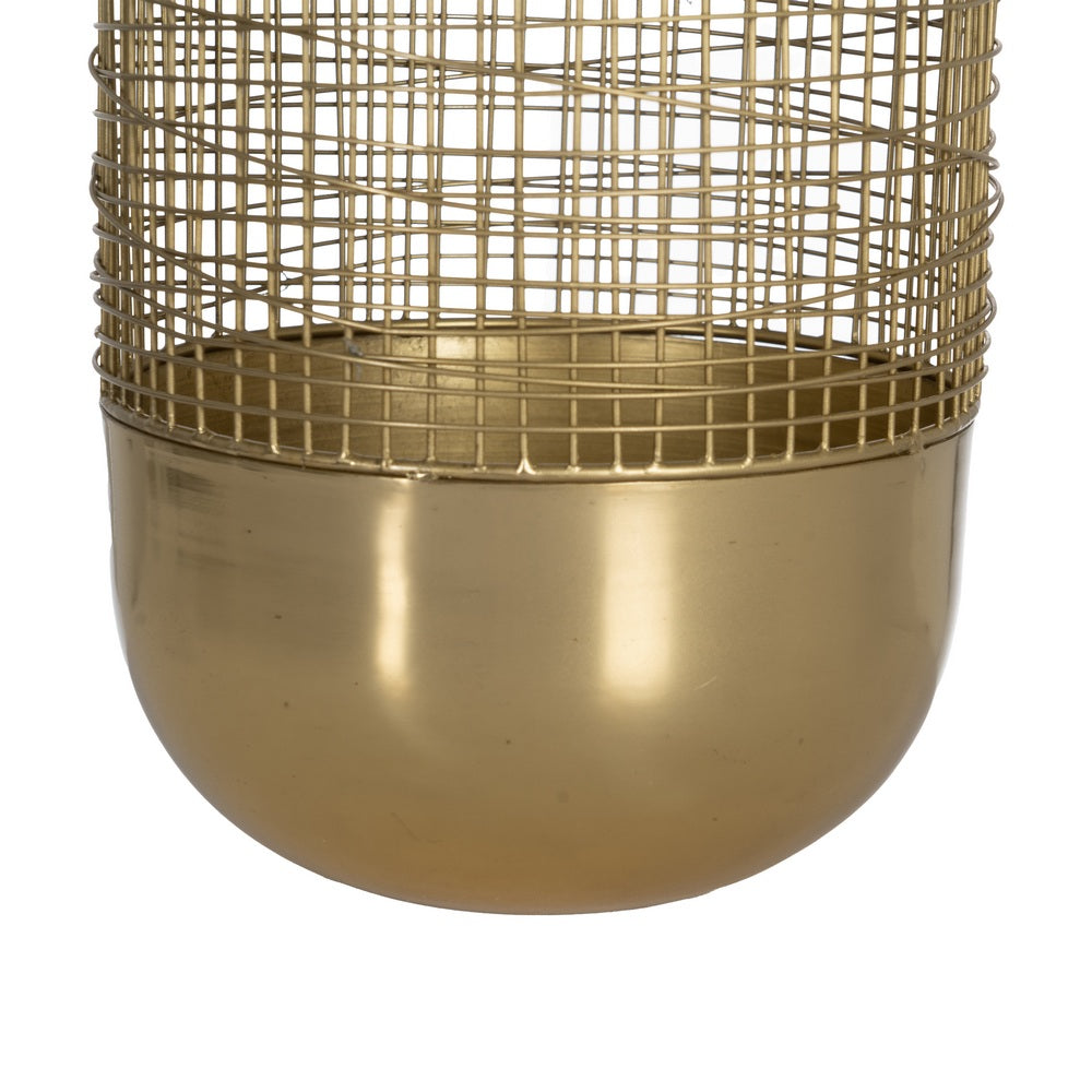 GOLD IRON DECORATIVE VASE 21 X 21 X 40 CM