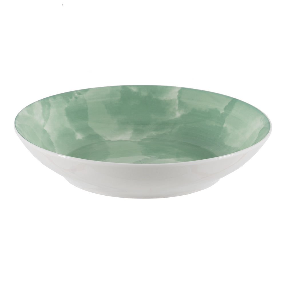 PLATO HONDO VERDE PORCELANA COCINA 21 X 21 X 4 CM