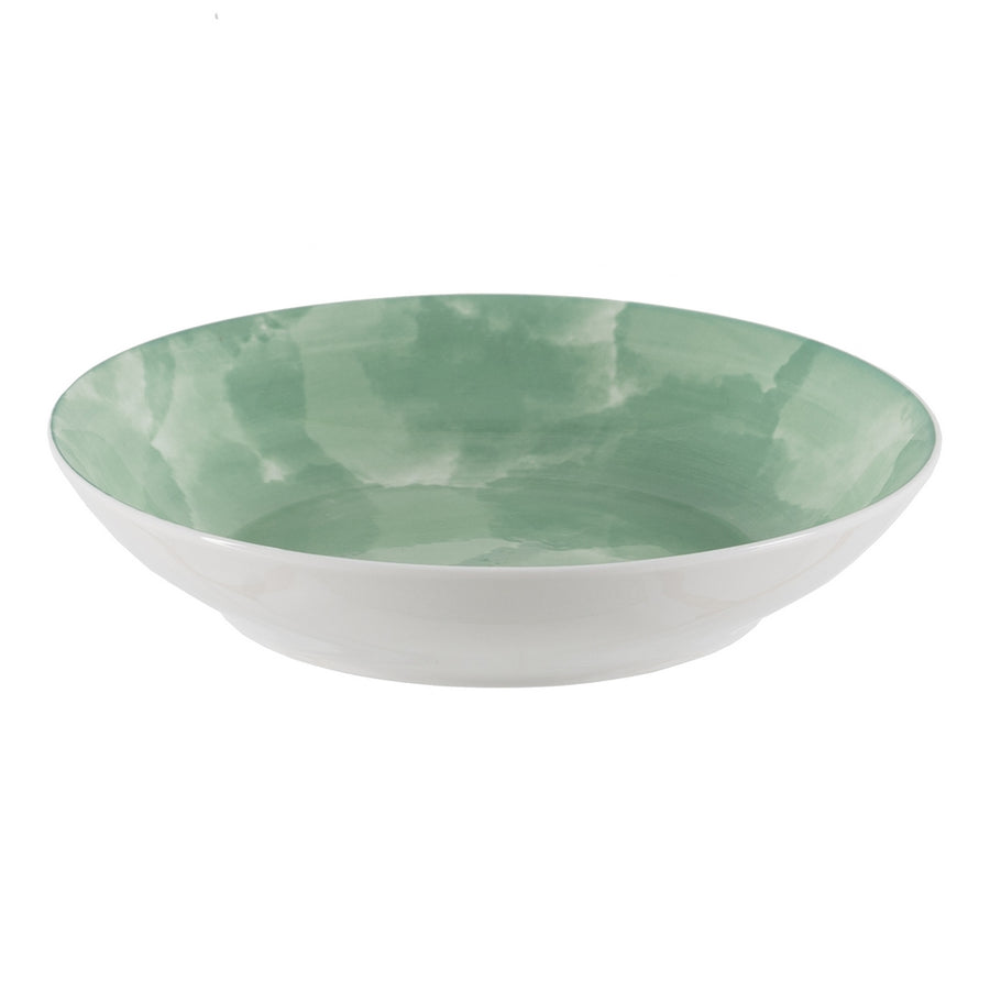 PLATO HONDO VERDE PORCELANA COCINA 21 X 21 X 4 CM