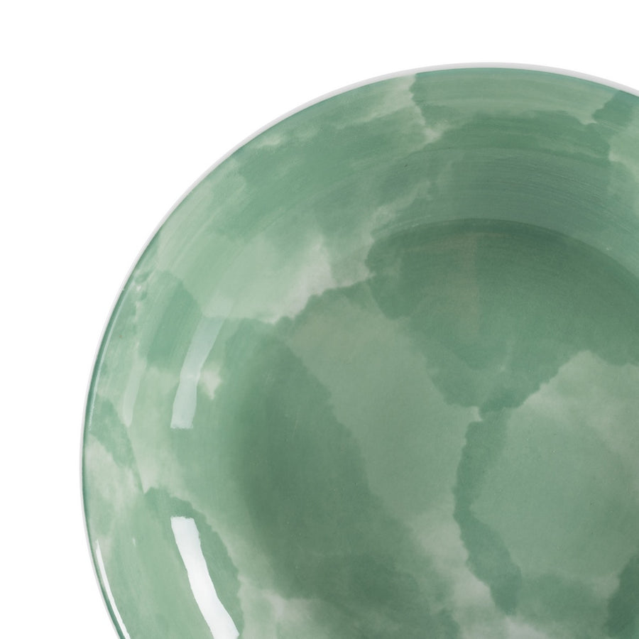 PLATO HONDO VERDE PORCELANA COCINA 21 X 21 X 4 CM