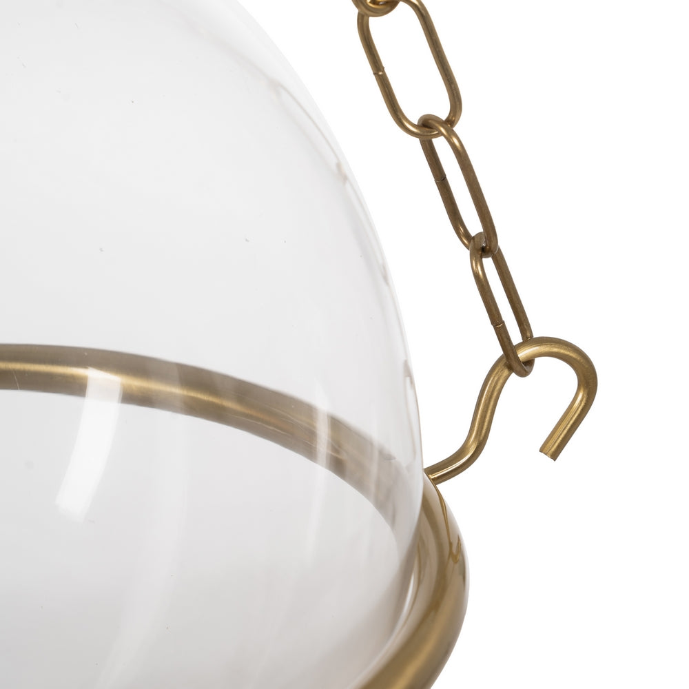 LÁMPARA TECHO ORO METAL / CRISTAL 28 X 28 X 53 CM