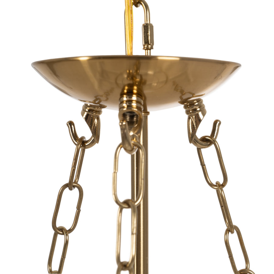 LÁMPARA TECHO ORO METAL / CRISTAL 28 X 28 X 53 CM