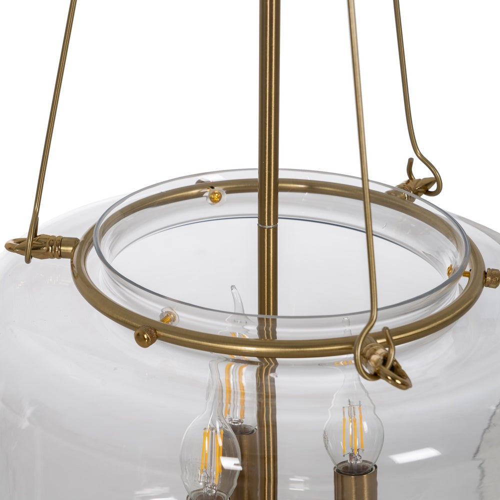 CEILING LAMP GOLD METAL / GLASS 35 X 35 X 72 CM