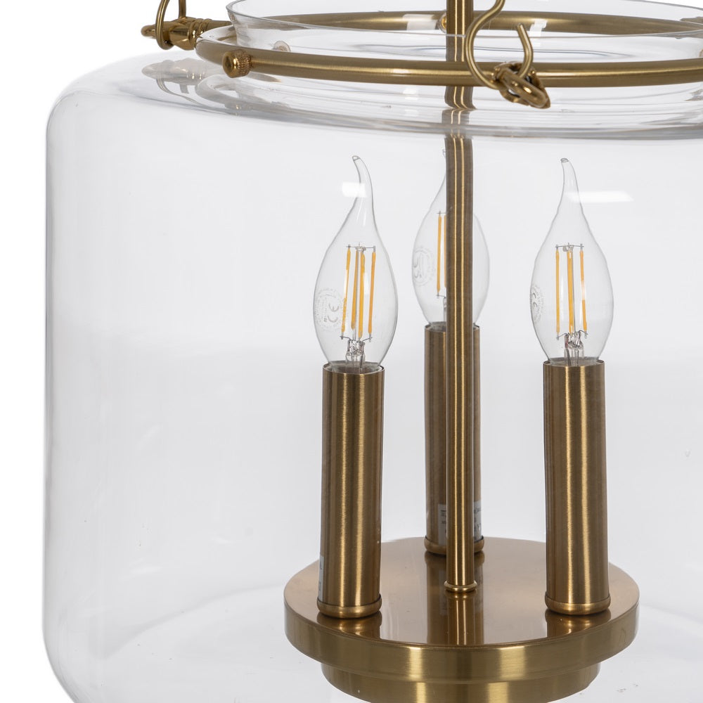 CEILING LAMP GOLD METAL / GLASS 35 X 35 X 72 CM