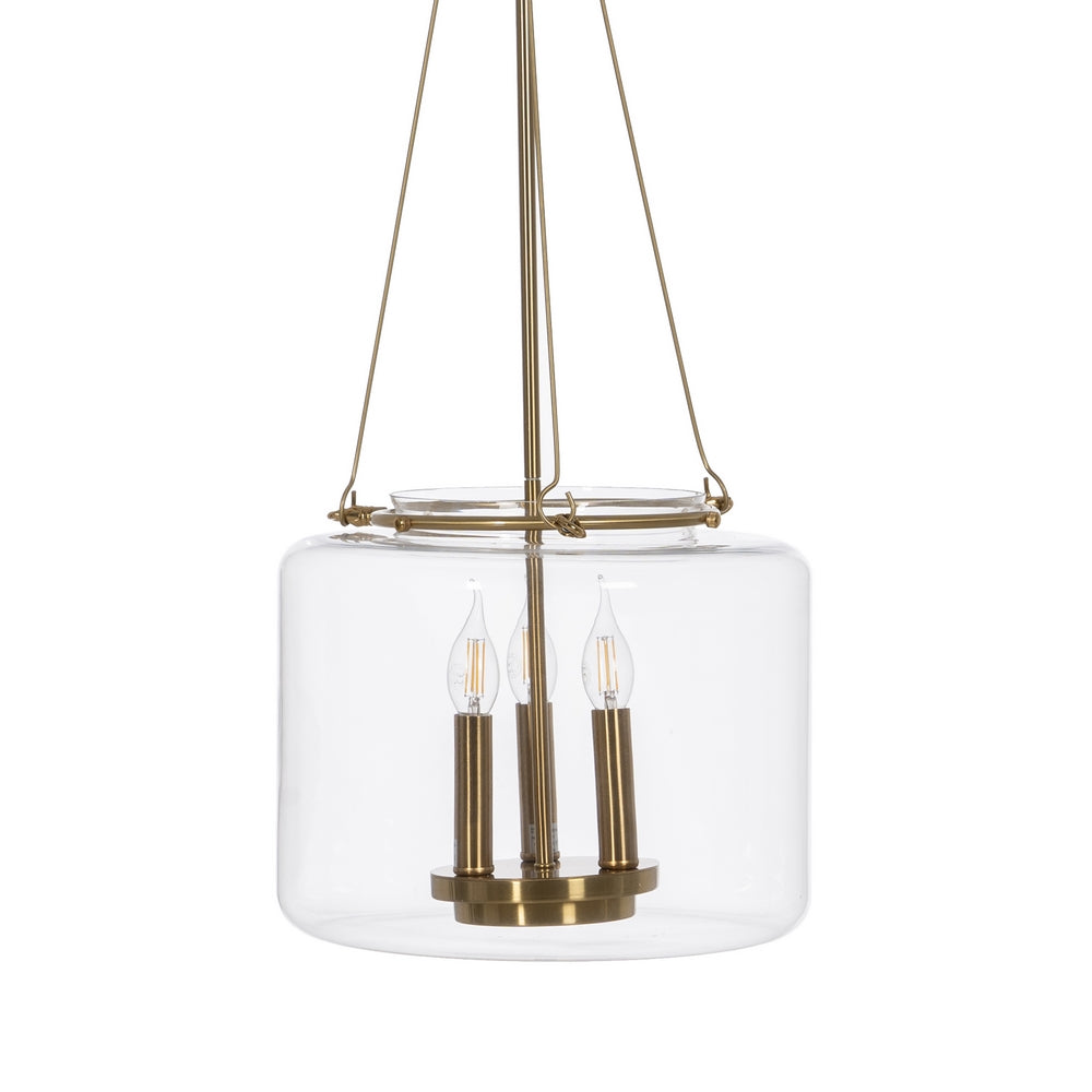 LÁMPARA TECHO ORO METAL / CRISTAL 35 X 35 X 72 CM