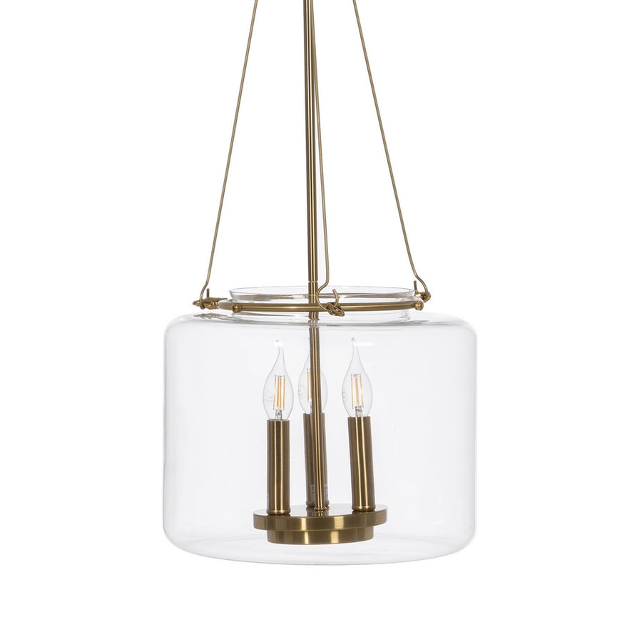 LÁMPARA TECHO ORO METAL / CRISTAL 35 X 35 X 72 CM