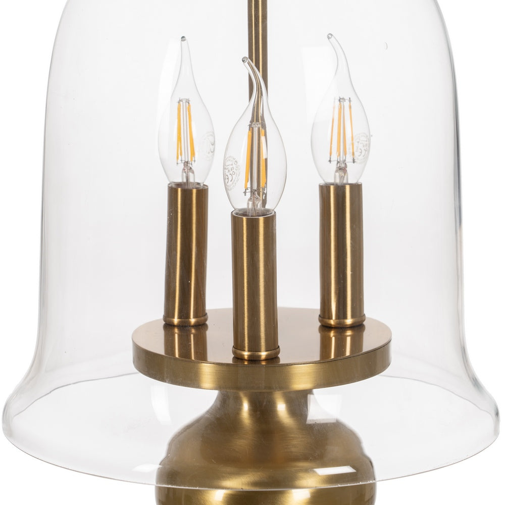 LÁMPARA TECHO ORO METAL / CRISTAL 33 X 33 X 54 CM