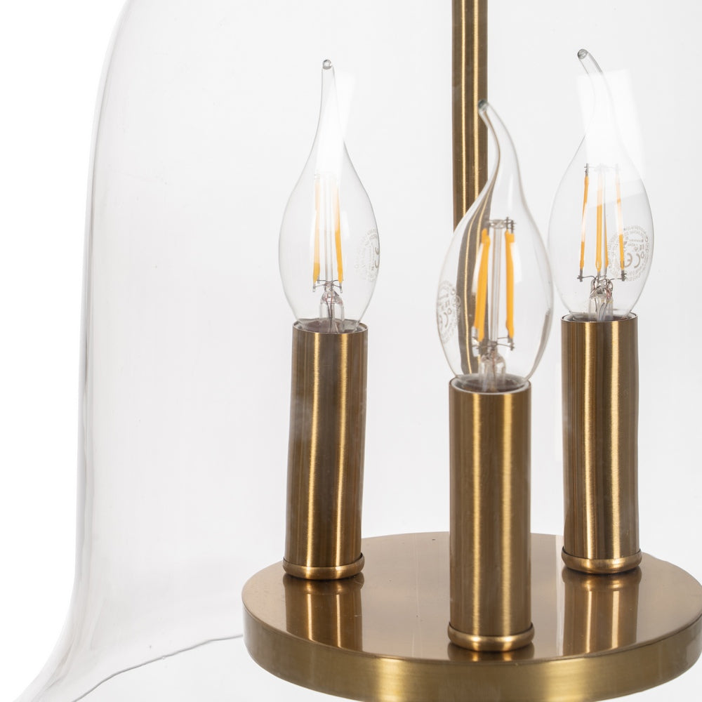 LÁMPARA TECHO ORO METAL / CRISTAL 33 X 33 X 54 CM