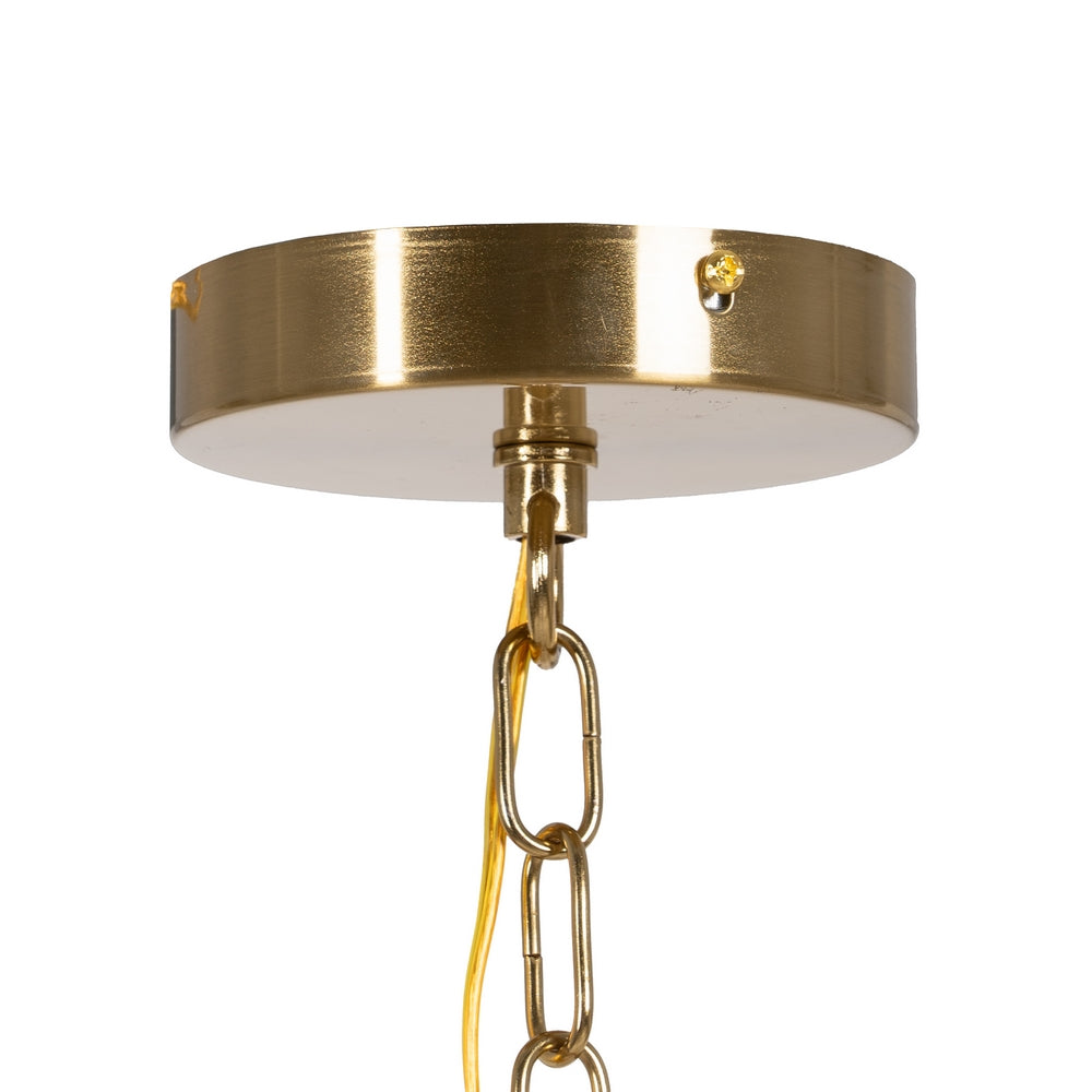 LÁMPARA TECHO ORO METAL / CRISTAL 33 X 33 X 54 CM