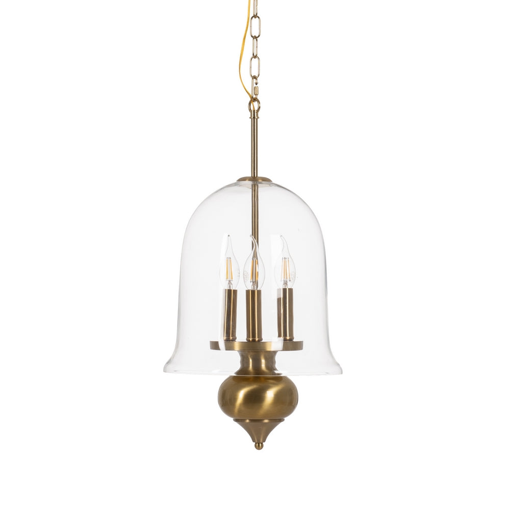 LÁMPARA TECHO ORO METAL / CRISTAL 33 X 33 X 54 CM