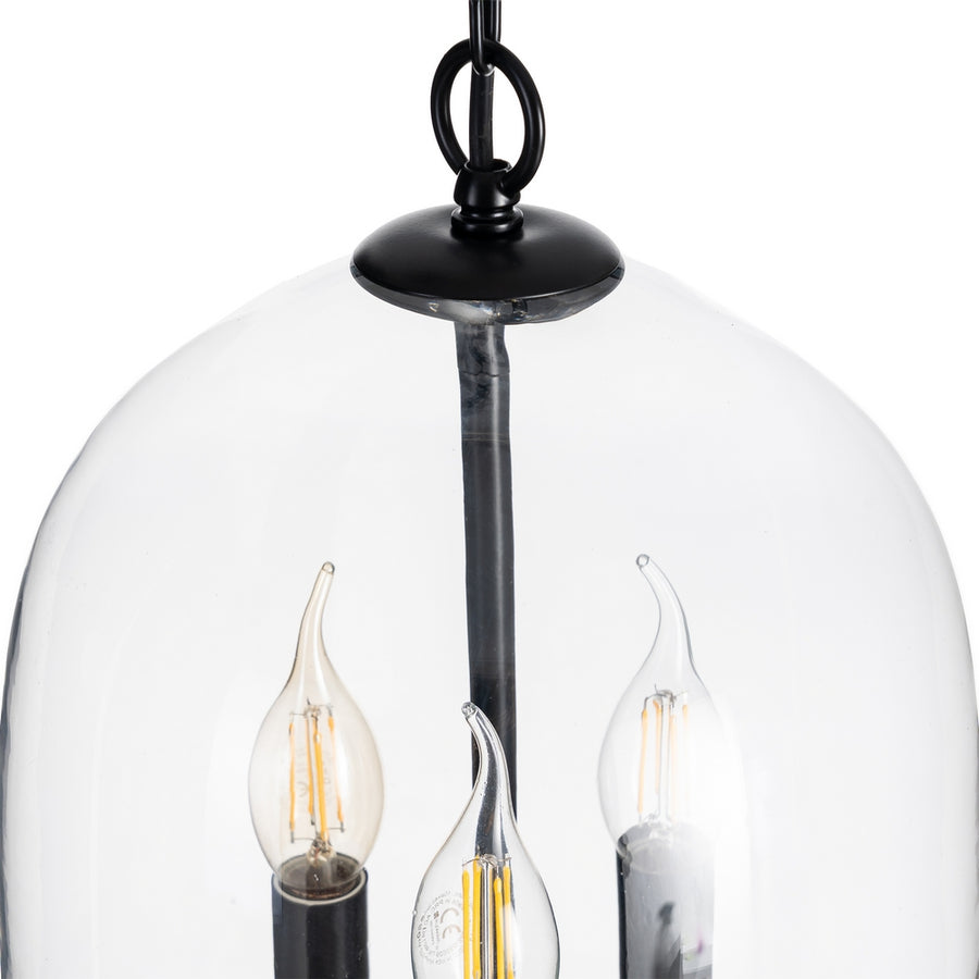 LÁMPARA TECHO NEGRO METAL / CRISTAL 33 X 33 X 54 CM