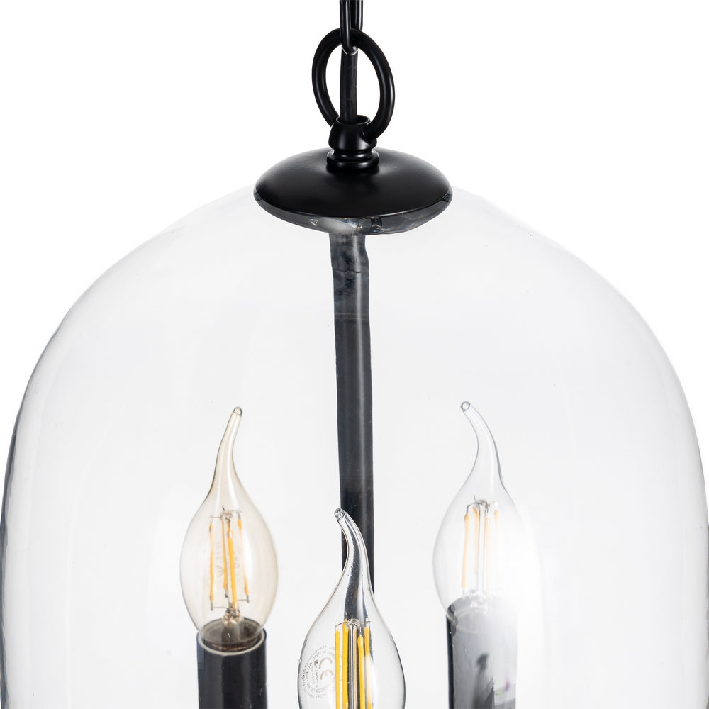 LÁMPARA TECHO NEGRO METAL / CRISTAL 33 X 33 X 54 CM