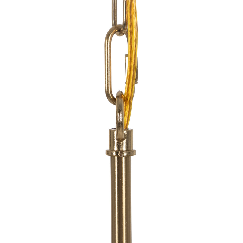 LÁMPARA TECHO ORO METAL / CRISTAL 30 X 30 X 60 CM
