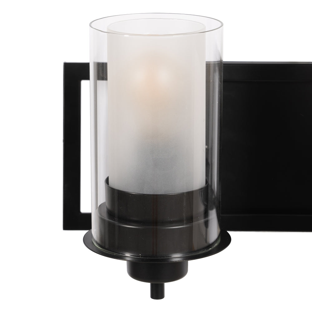 APLIQUE PARED NEGRO METAL / CRISTAL 36 X 17 X 21 CM