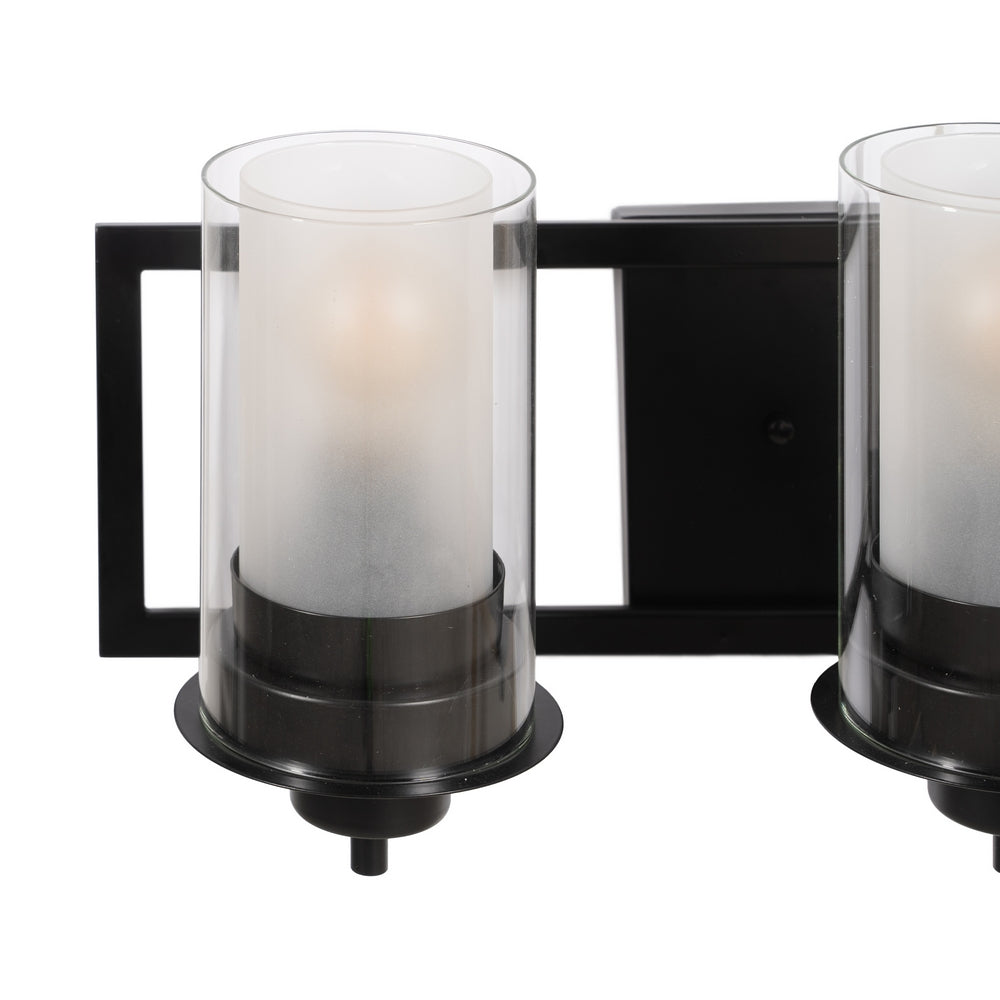 APLIQUE PARED NEGRO METAL / CRISTAL 56 X 17 X 21 CM