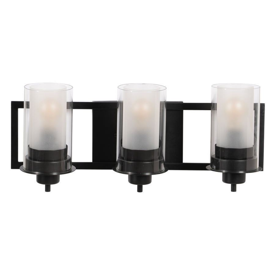 APLIQUE PARED NEGRO METAL / CRISTAL 56 X 17 X 21 CM