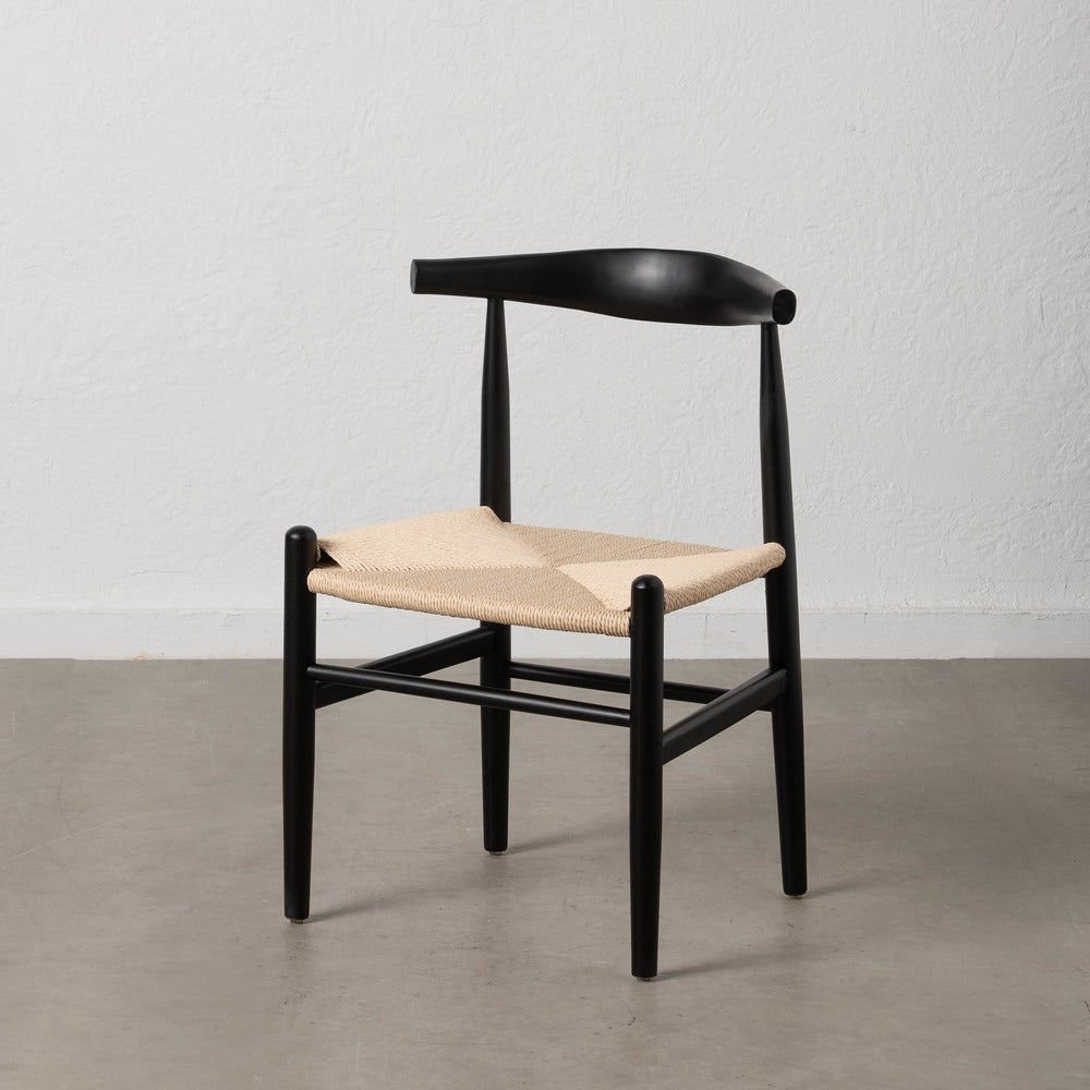 SILLA NEGRO MADERA / FIBRA SALÓN 53,50 X 47 X 77 CM