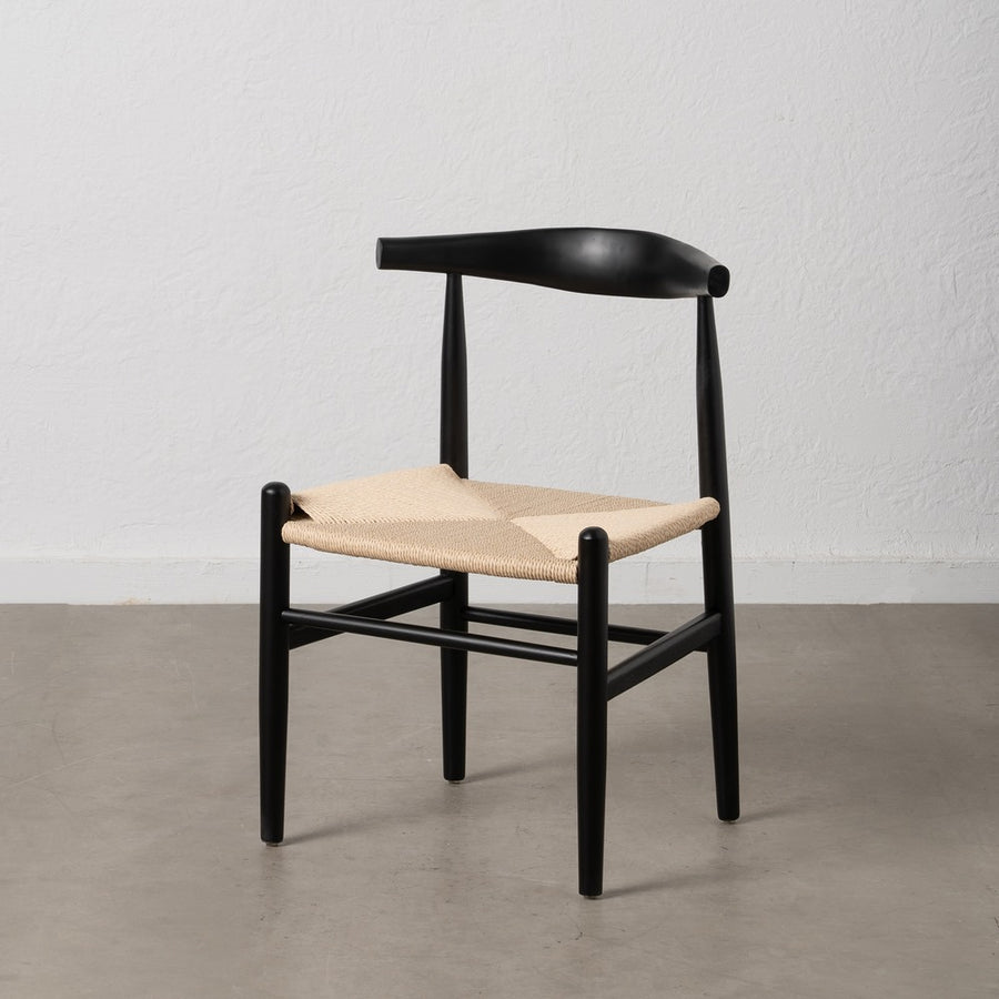 SILLA NEGRO MADERA / FIBRA SALÓN 53,50 X 47 X 77 CM