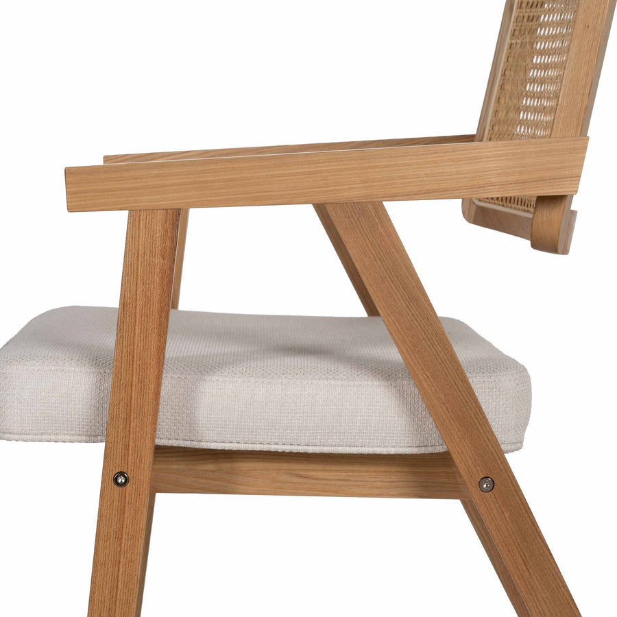 SILLA BRAZOS NATURAL MADERA / FIBRA 56 X 55 X 81 CM