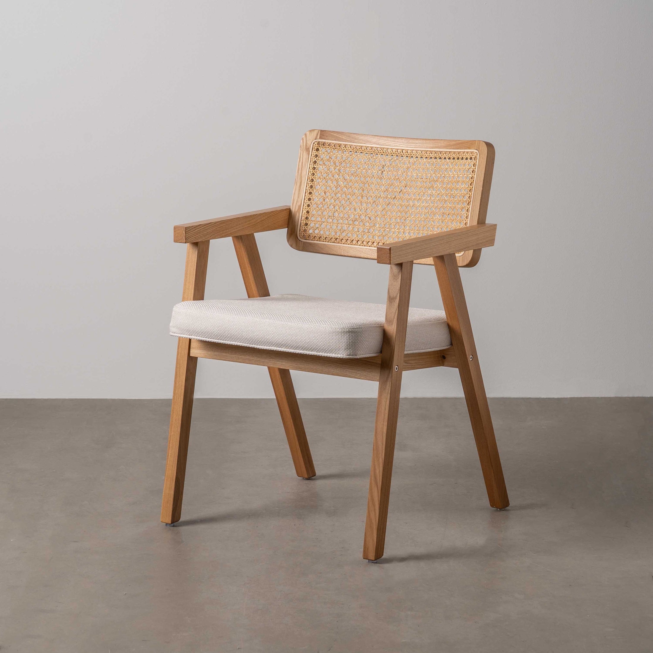 SILLA BRAZOS NATURAL MADERA / FIBRA 56 X 55 X 81 CM