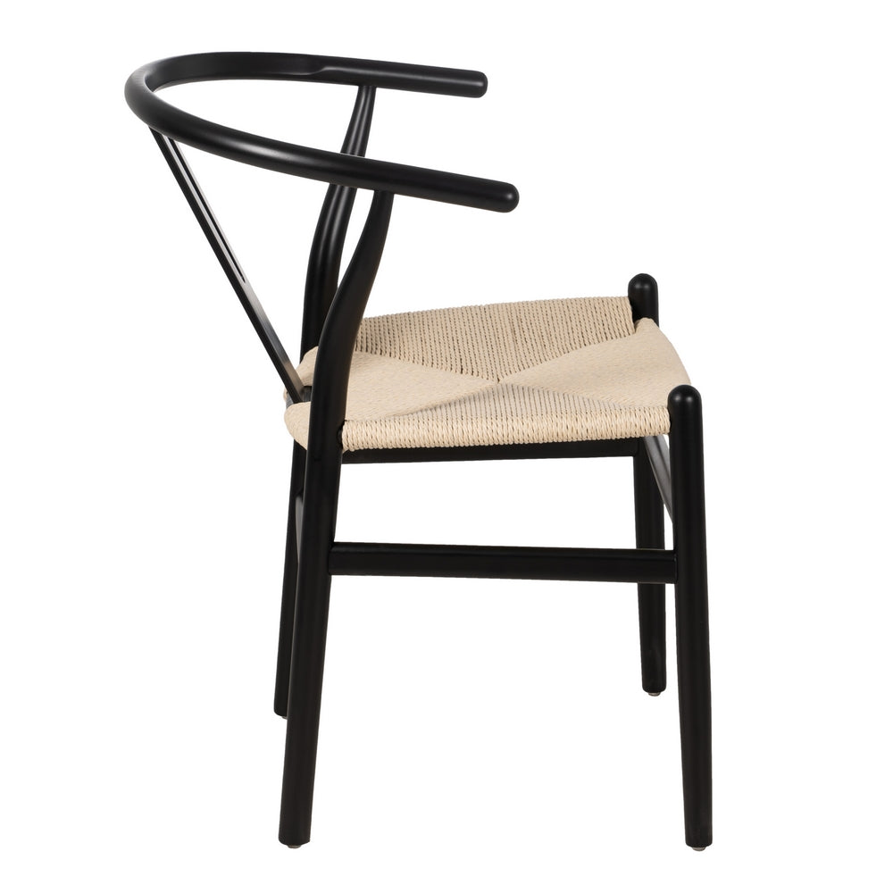 SILLA NEGRO MADERA / FIBRA SALÓN 55 X 55 X 77 CM