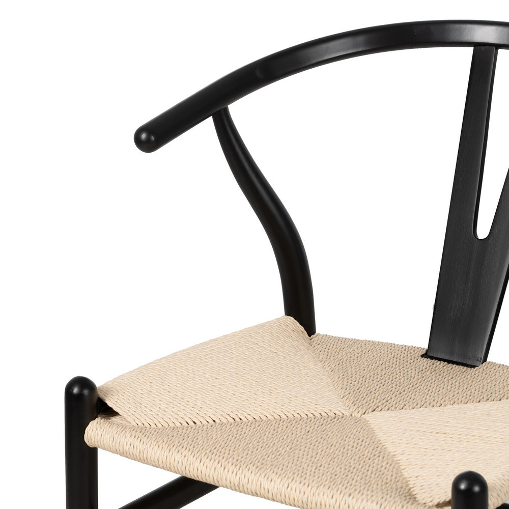 SILLA NEGRO MADERA / FIBRA SALÓN 55 X 55 X 77 CM