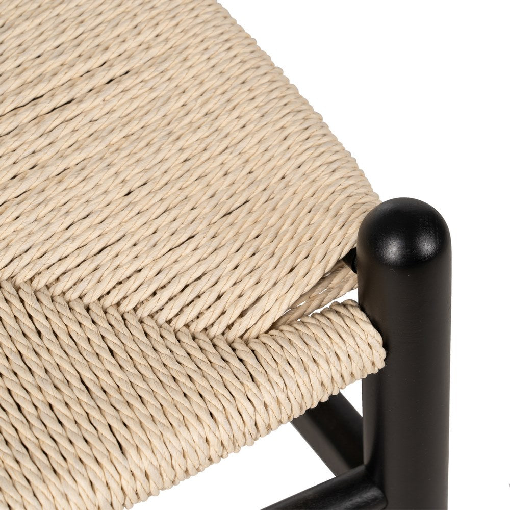 SILLA NEGRO MADERA / FIBRA SALÓN 55 X 55 X 77 CM