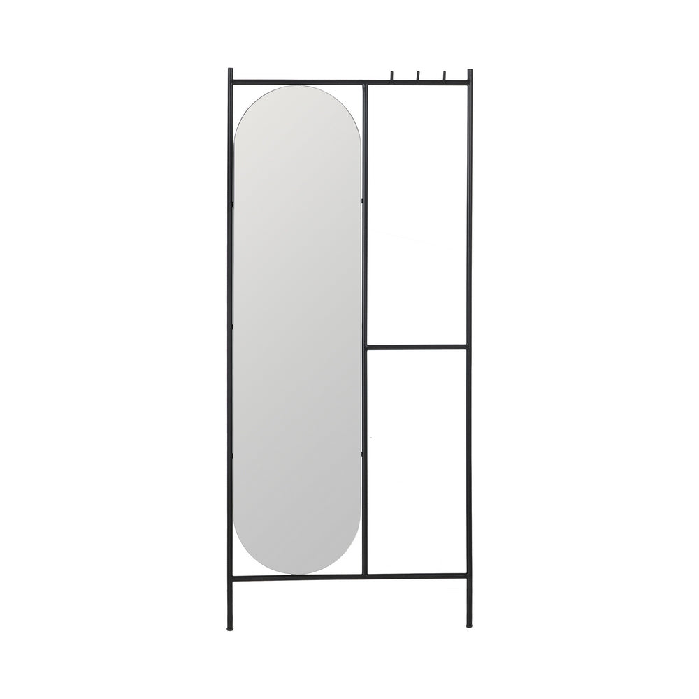 ESPEJO PERCHERO NEGRO METAL DECORACI�N 70 X 4 X 160,50 CM