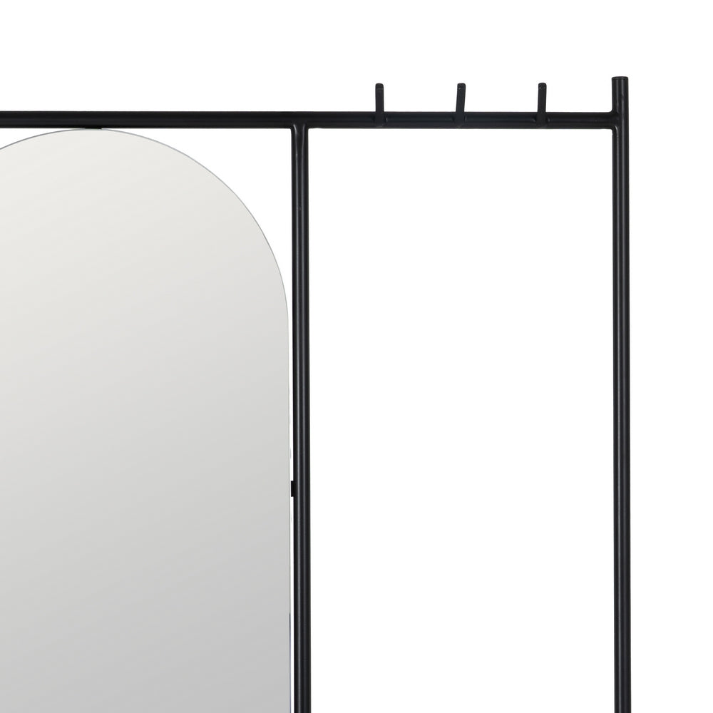 ESPEJO PERCHERO NEGRO METAL DECORACIÓN 70 X 4 X 160,50 CM