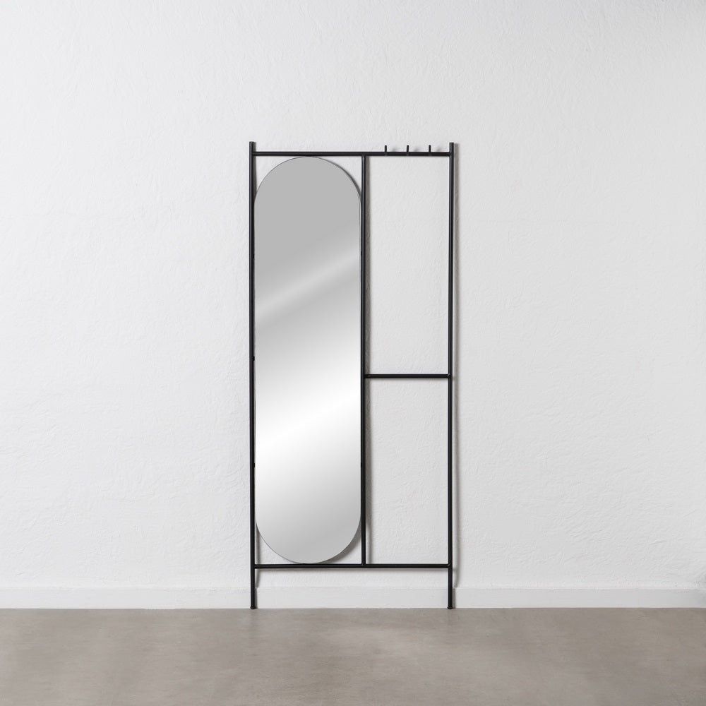 ESPEJO PERCHERO NEGRO METAL DECORACI�N 70 X 4 X 160,50 CM