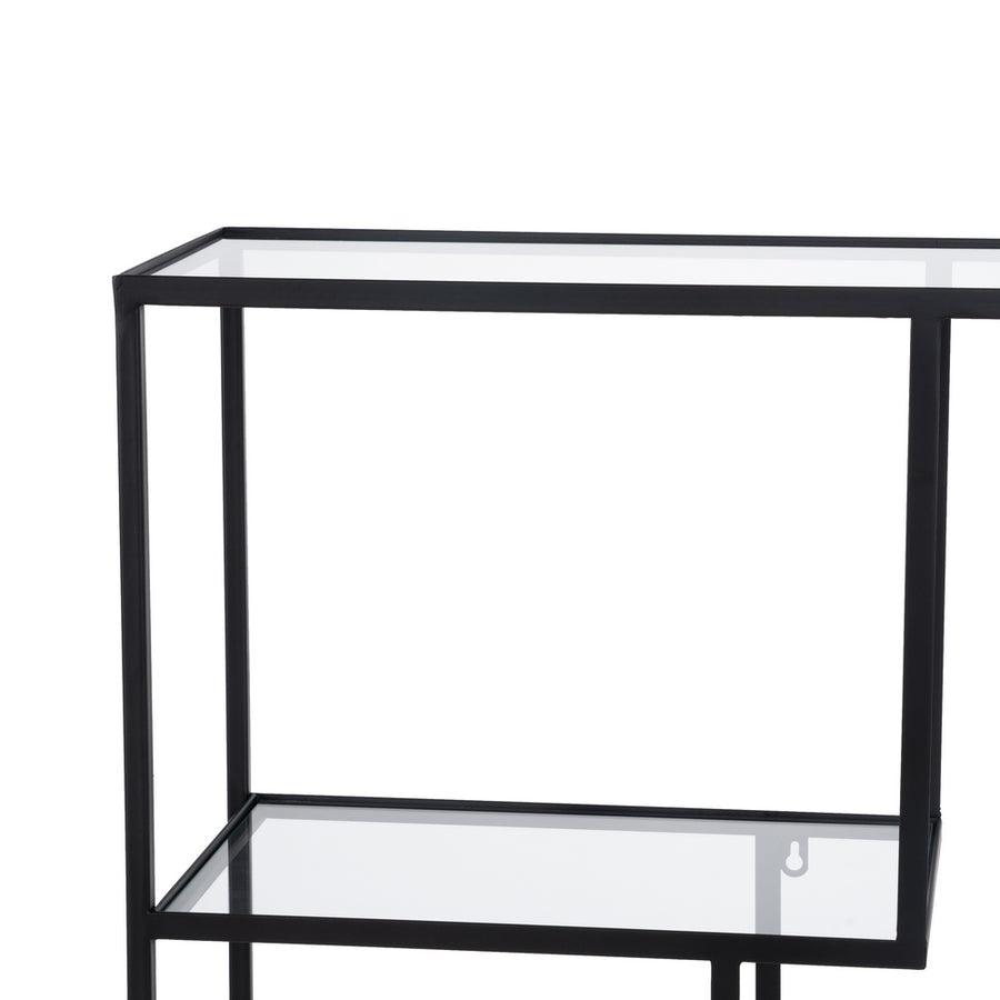 ESTANTERÍA NEGRO METAL-CRISTAL 65 X 25 X 110 CM