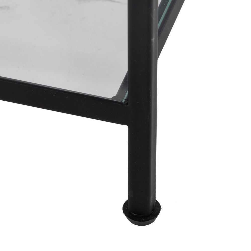 SHELF BLACK METAL-GLASS 65 X 25 X 110 CM