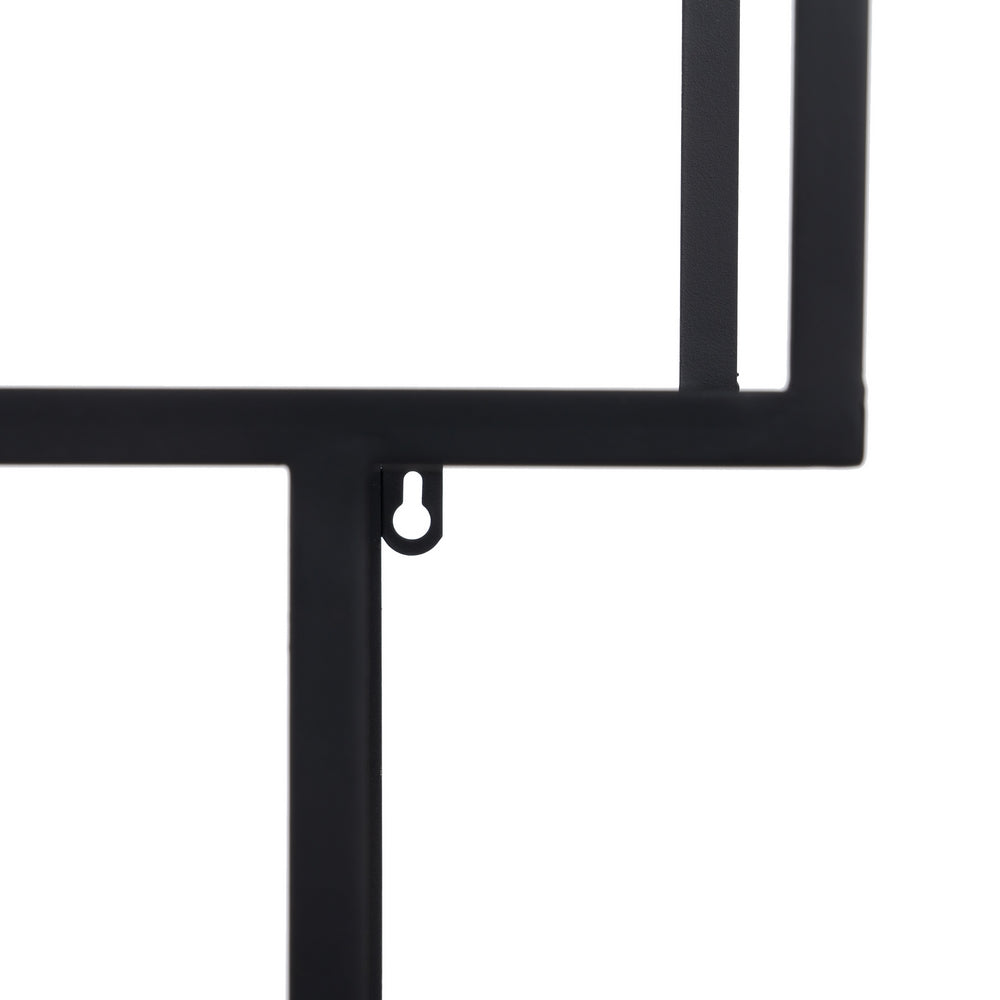 SHELF BLACK METAL-GLASS 65 X 25 X 110 CM