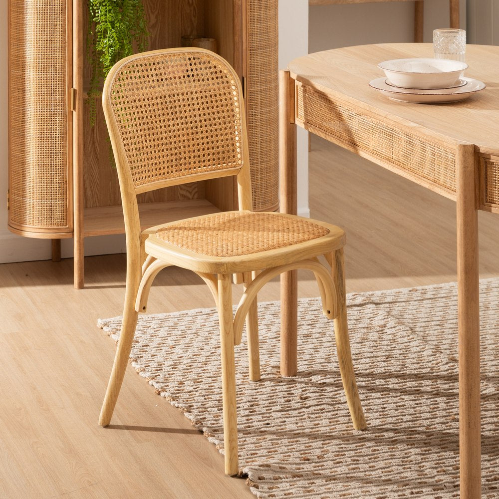 SILLA NATURAL MADERA DE OLMO SALÓN 45 X 42 X 86 CM