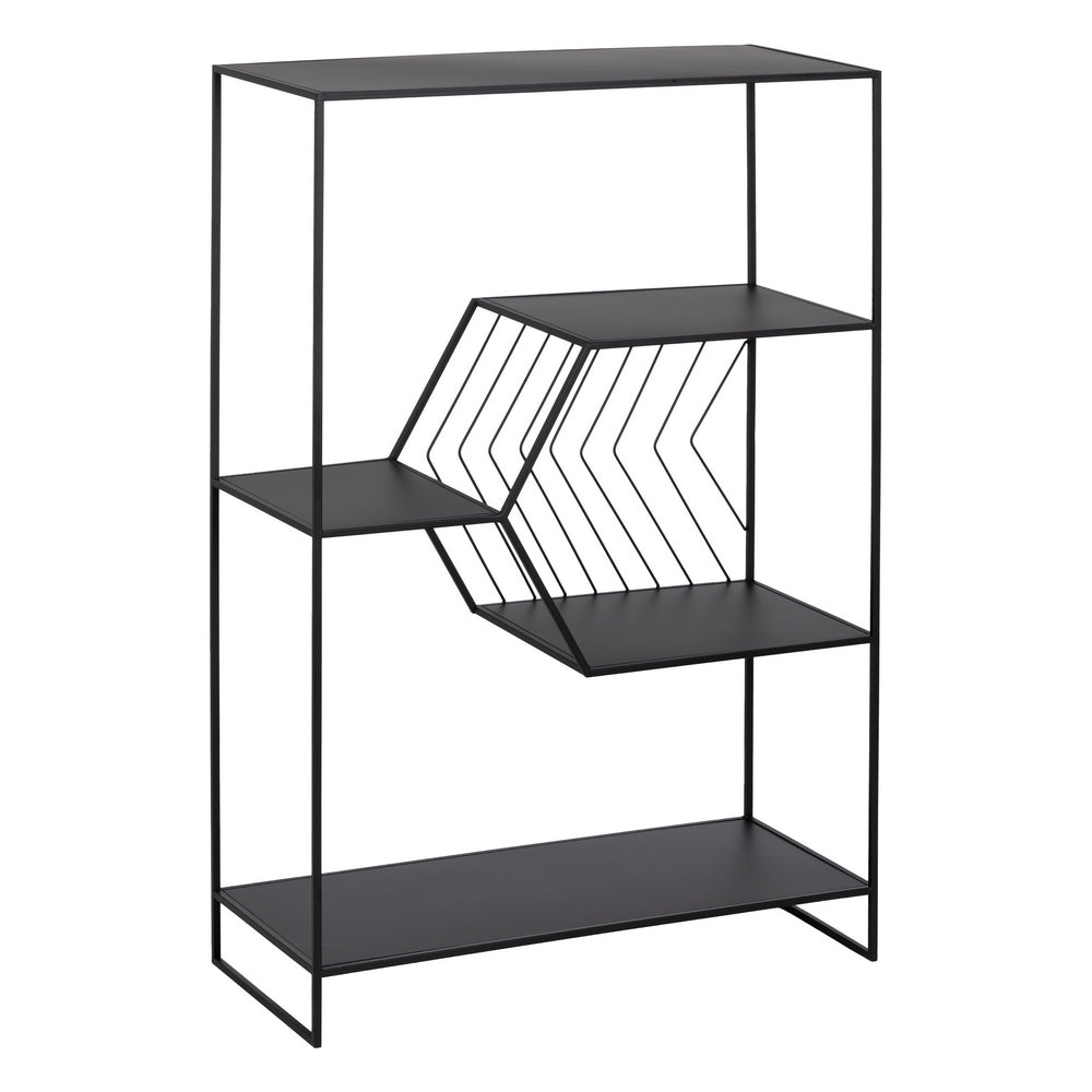 SHELF BLACK METAL 80 X 35 X 120 CM
