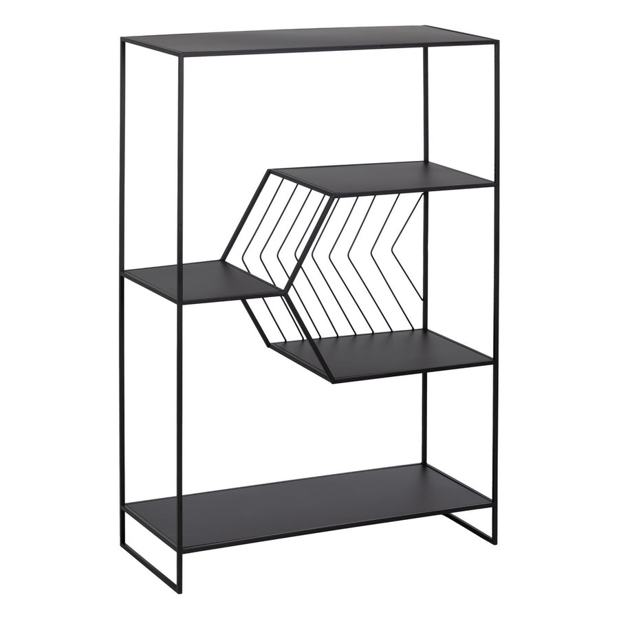 ESTANTERÍA NEGRO METAL 80 X 35 X 120 CM
