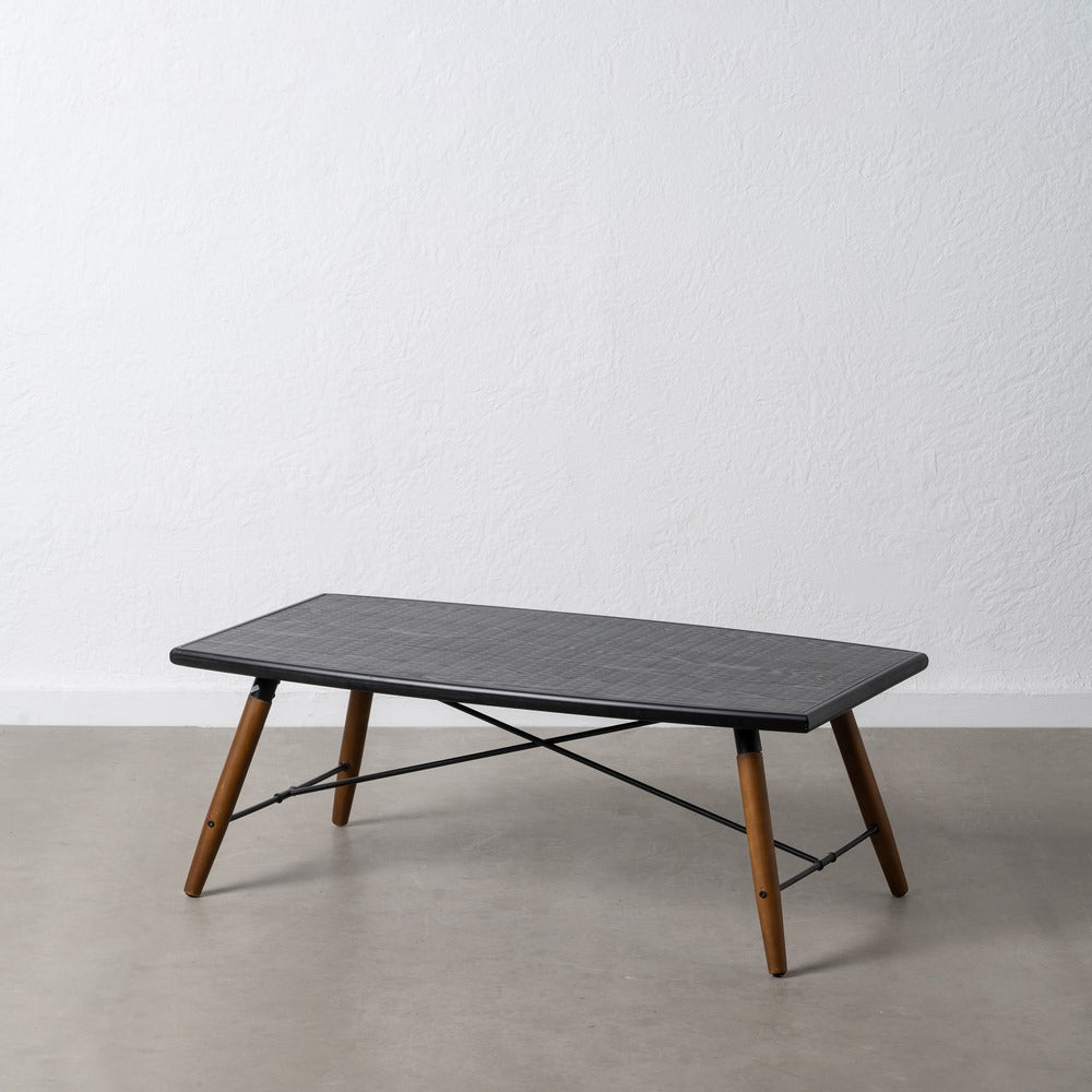 MESA CENTRO NEGRO-NATURAL DM-METAL 109,50 X 60 X 40,50 CM