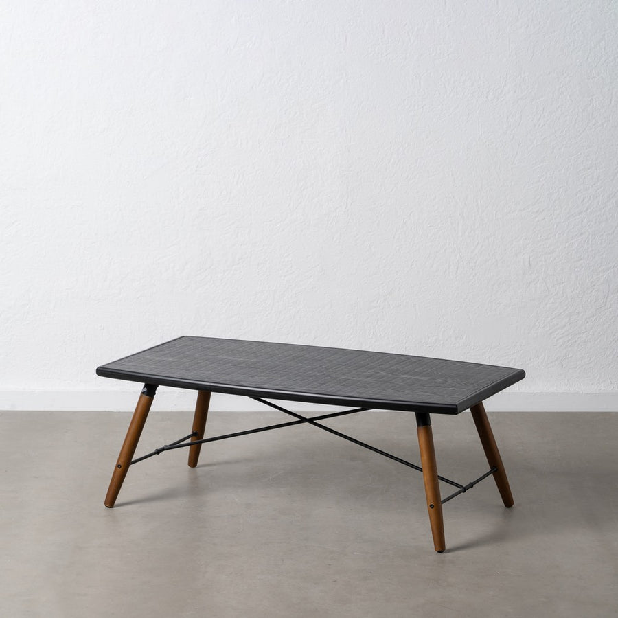 MESA CENTRO NEGRO-NATURAL DM-METAL 109,50 X 60 X 40,50 CM