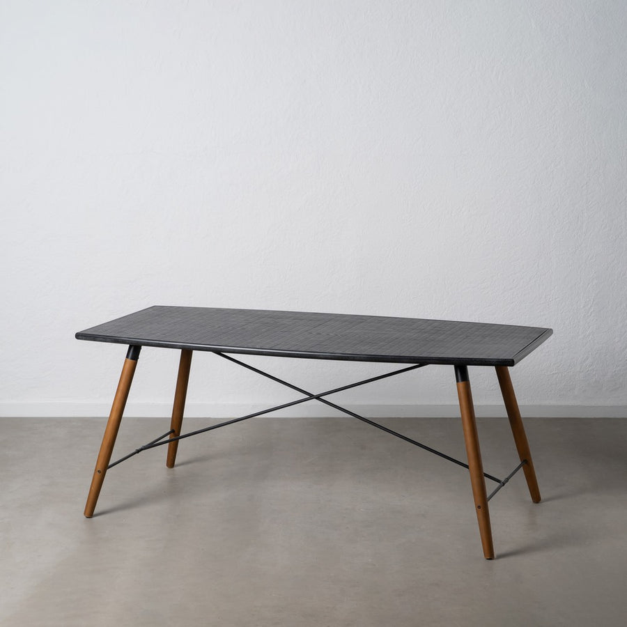 MESA NEGRO-NATURAL DM-METAL 179 X 90 X 75 CM