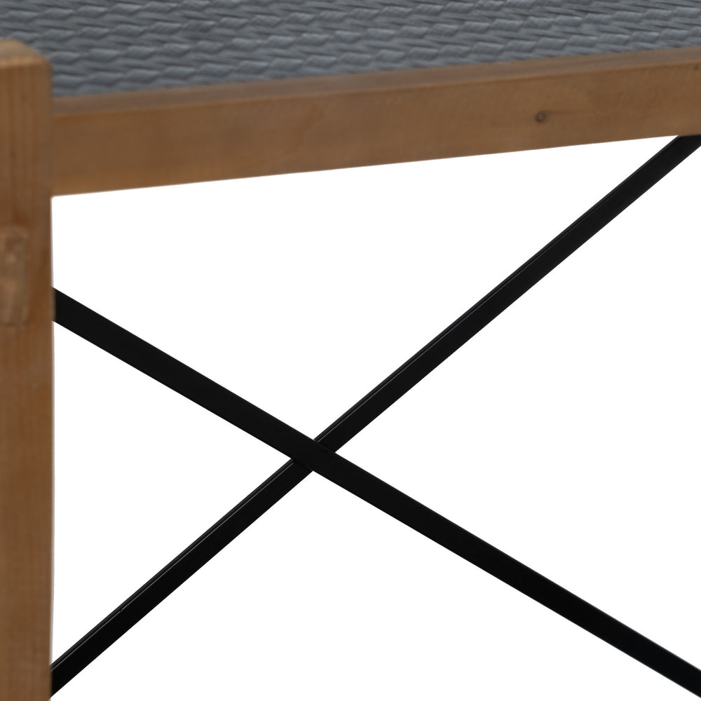 SHELF BLACK-NATURAL WOOD / METAL 107 X 40 X 80 CM