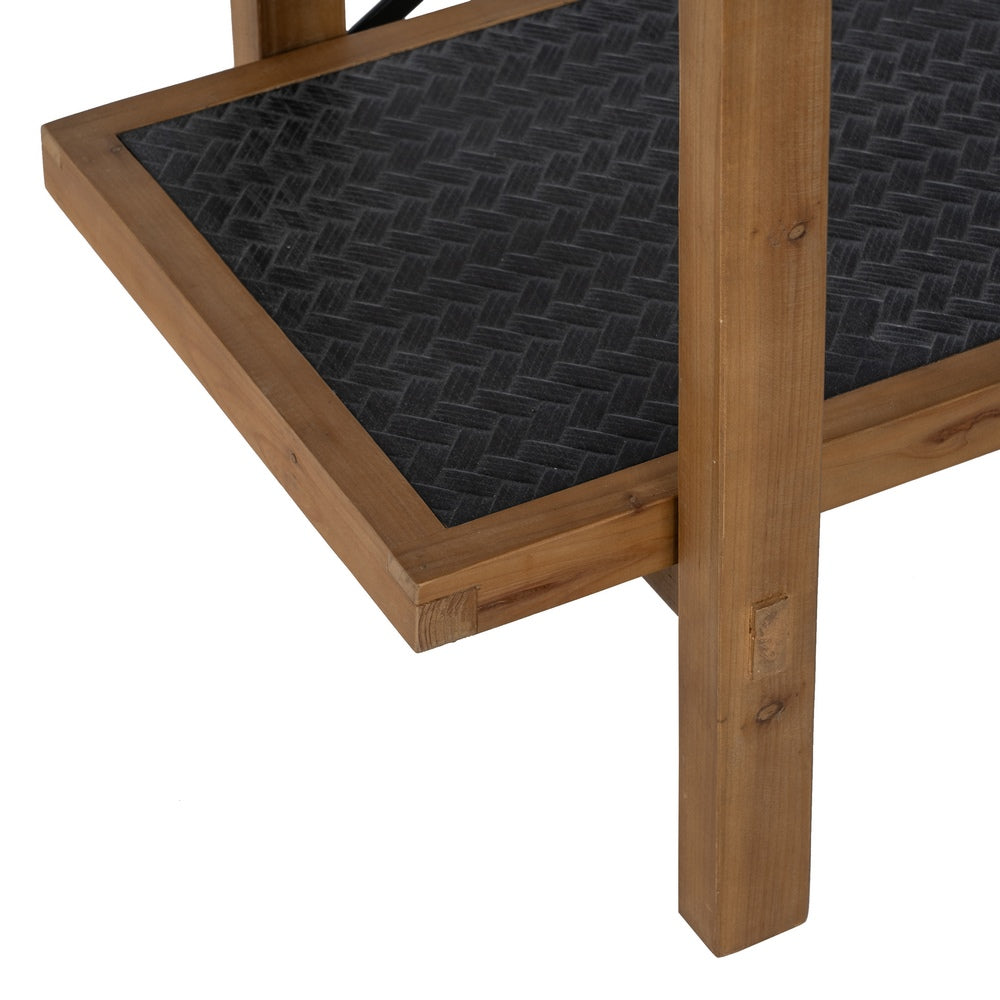 SHELF BLACK-NATURAL WOOD / METAL 107 X 40 X 80 CM