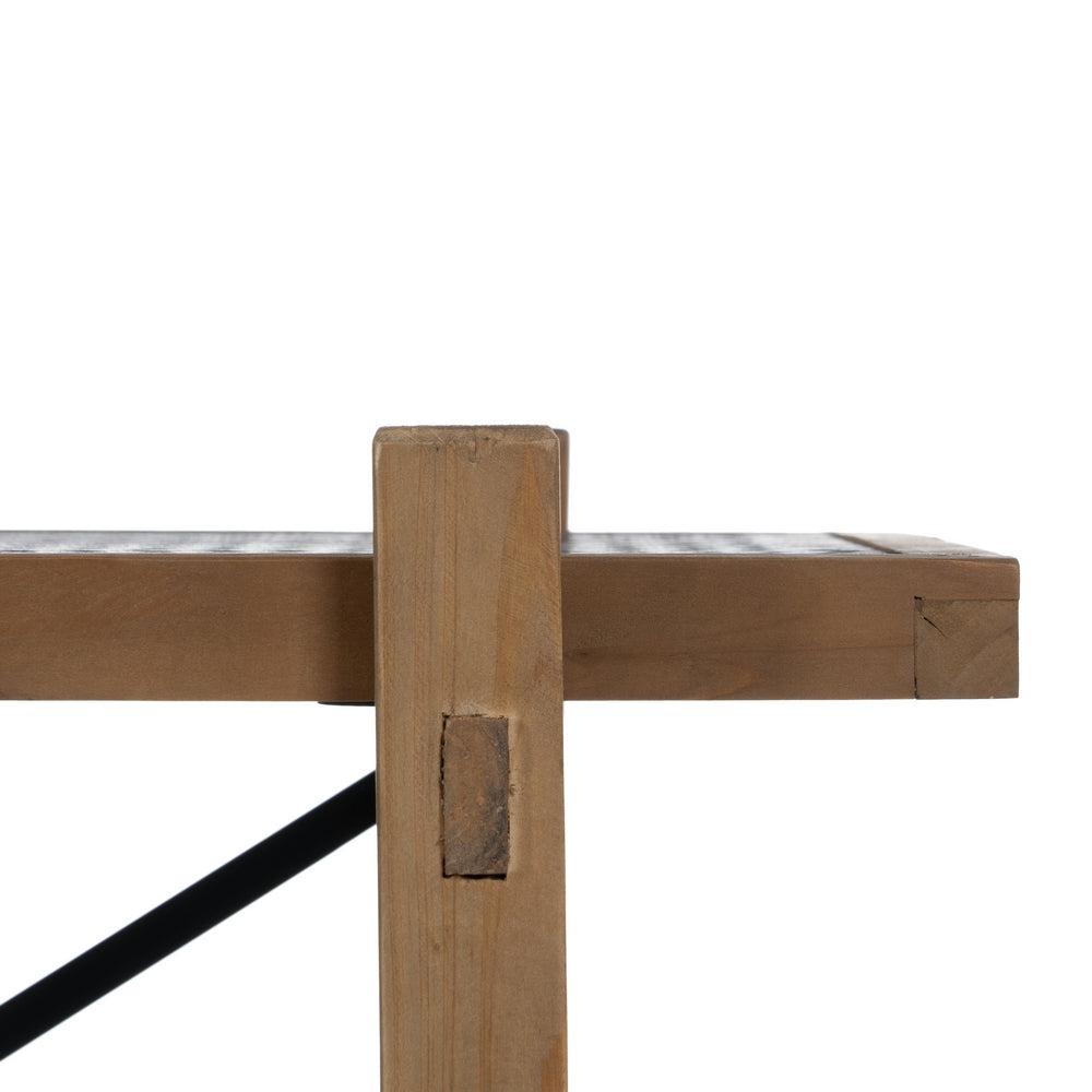 SHELF BLACK-NATURAL WOOD / METAL 107 X 40 X 80 CM