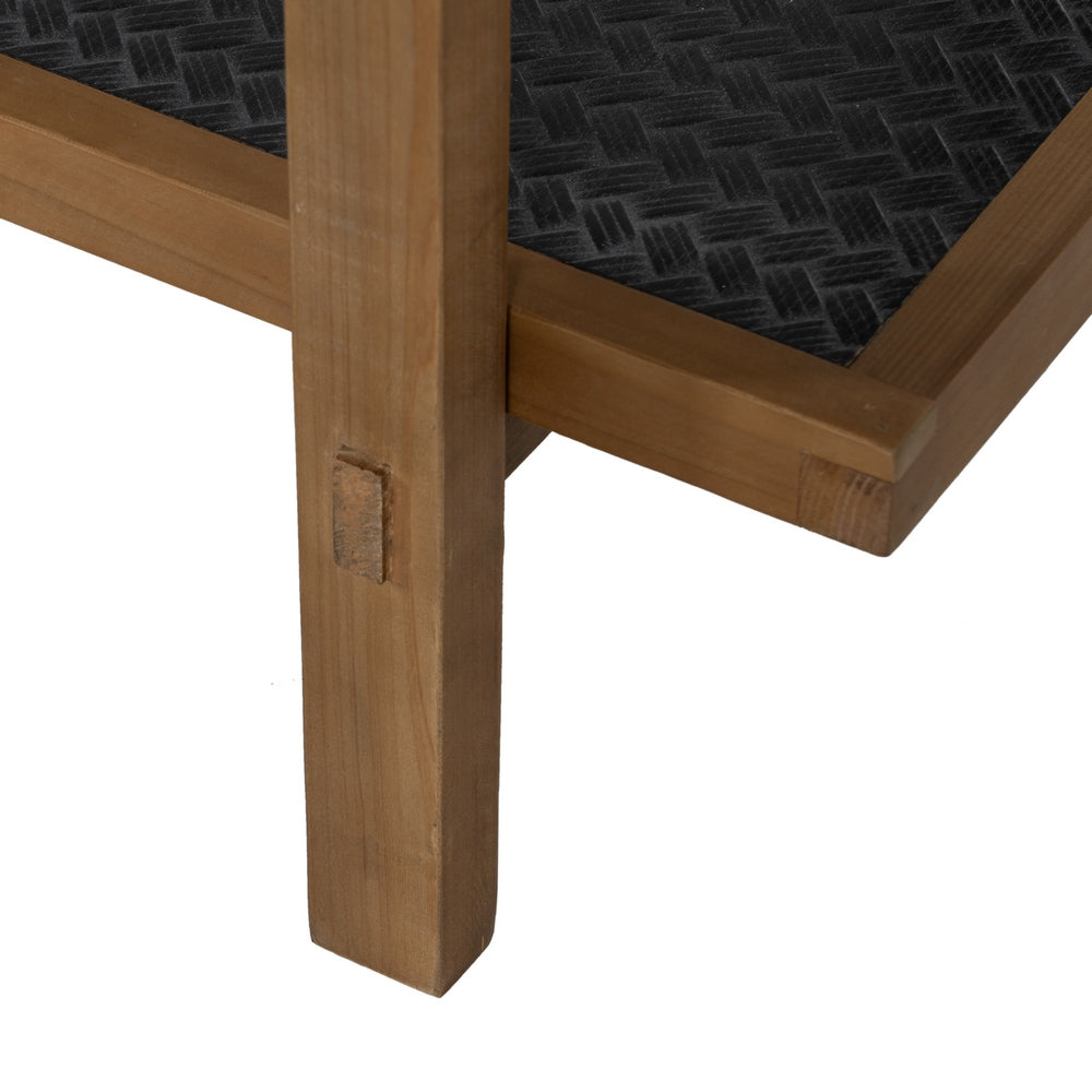 SHELF BLACK-NATURAL WOOD / METAL 107 X 40 X 80 CM
