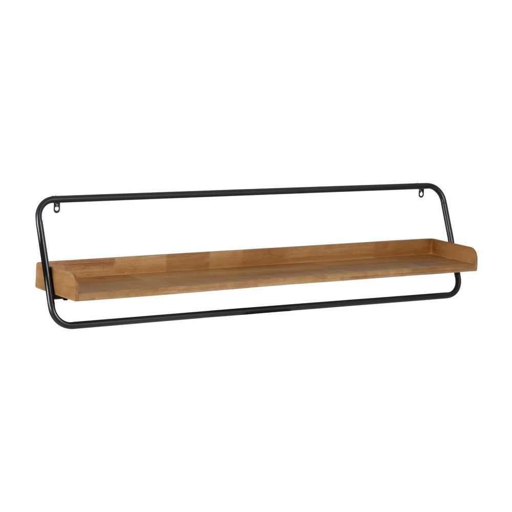 WALL SHELF BLACK-NATURAL 120 X 18 X 30 CM