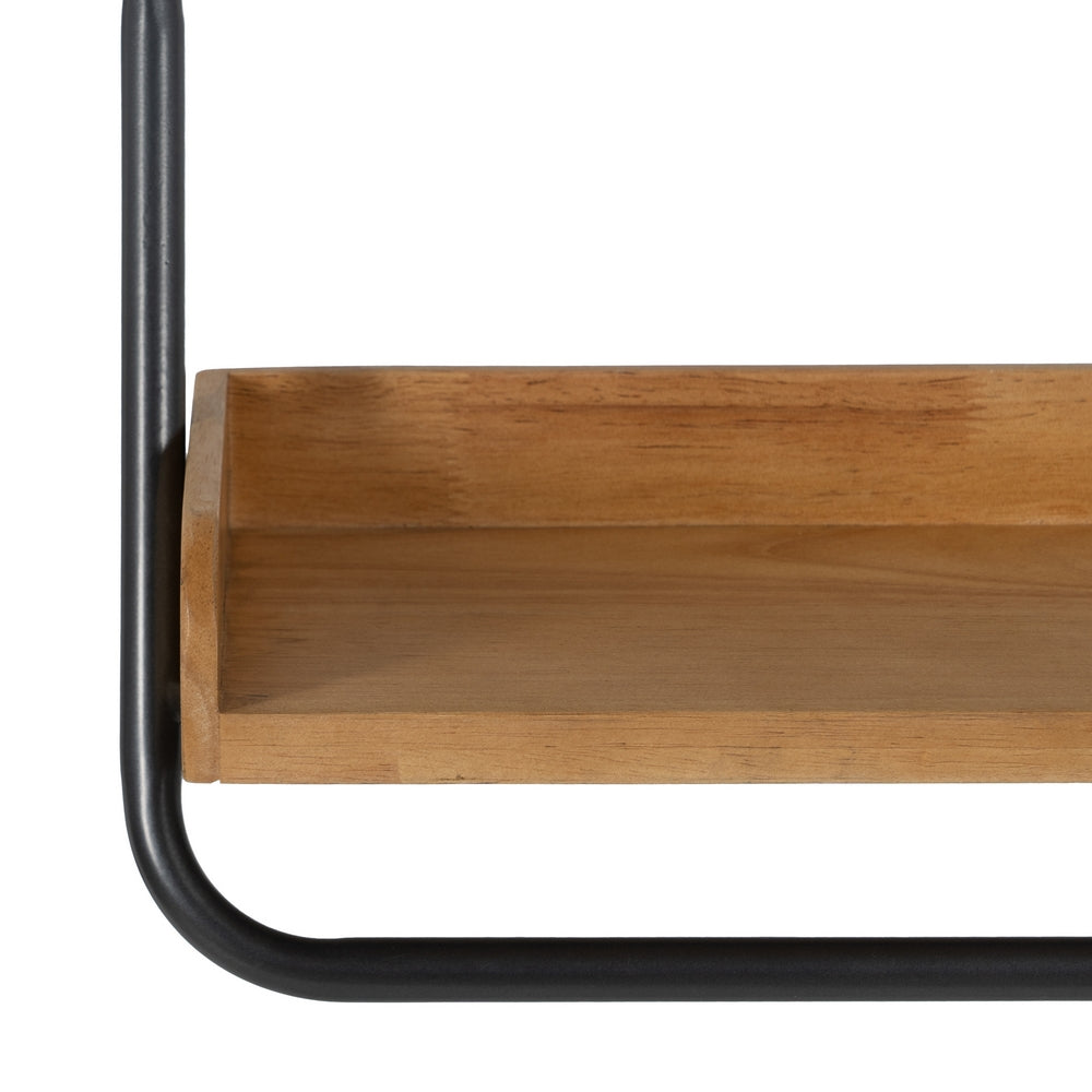 WALL SHELF BLACK-NATURAL 120 X 18 X 30 CM