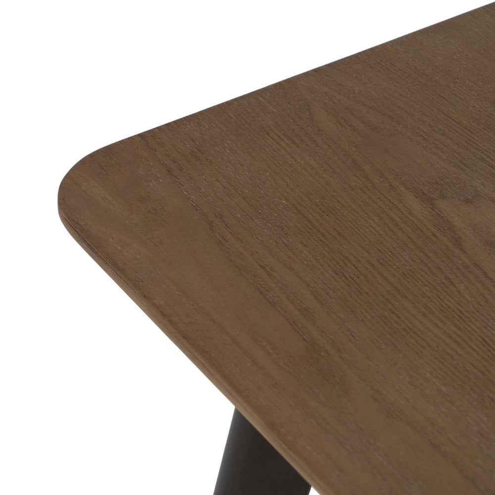 MESA AUXILIAR NATURAL-NEGRO MADERA-METAL 58 X 58 X 60 CM