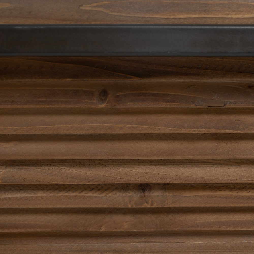 MESA CENTRO NATURAL-NEGRO MADERA-METAL 120 X 60 X 43,50 CM