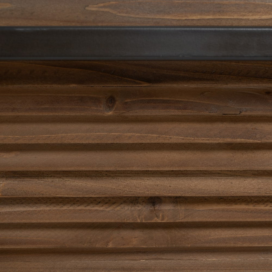 MESA CENTRO NATURAL-NEGRO MADERA-METAL 120 X 60 X 43,50 CM